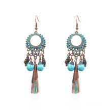 Fashion Yiwu Earring Long Hanging Tassel Bead Earrings in Alloy Jewelry